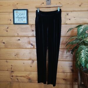 Draper James RSVP Black Velvet Straight Elastic Stretch Pull On Pants Sz S X 28"